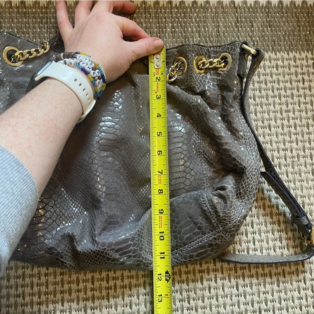 Michael Kors Authenic Dark Grey Reptile Print Bag